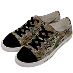 Wood Camouflage Military Army Green Khaki Pattern Men s Low Top Canvas Sneakers by snek