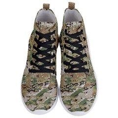 Wood Camouflage Military Army Green Khaki Pattern Men s Lightweight High Top Sneakers