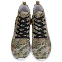 Wood camouflage military army green khaki pattern Men s Lightweight High Top Sneakers View1