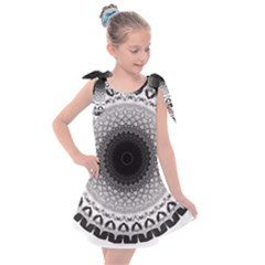Mandala Calming Coloring Page Kids  Tie Up Tunic Dress by Pakrebo
