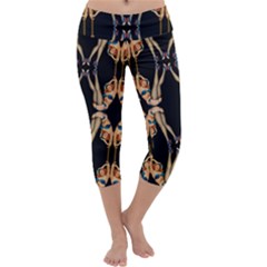 Kaleidoscope Symmetry Pattern Girls Capri Yoga Leggings by Pakrebo