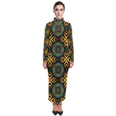 Kaleidoscope Pattern Seamless Turtleneck Maxi Dress