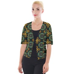 Kaleidoscope Pattern Seamless Cropped Button Cardigan