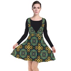 Kaleidoscope Pattern Seamless Plunge Pinafore Dress