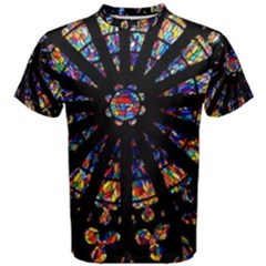 Church Stained Glass Windows Colors Men s Cotton Tee by Pakrebo