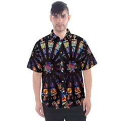 Church Stained Glass Windows Colors Men s Short Sleeve Shirt