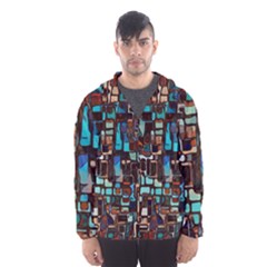 Stained Glass Mosaic Abstract Hooded Windbreaker (men) by Pakrebo