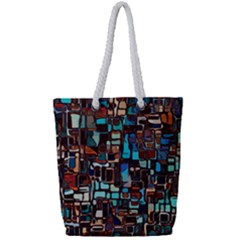 Stained Glass Mosaic Abstract Full Print Rope Handle Tote (small) by Pakrebo