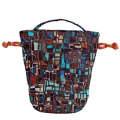 Stained Glass Mosaic Abstract Drawstring Bucket Bag by Pakrebo