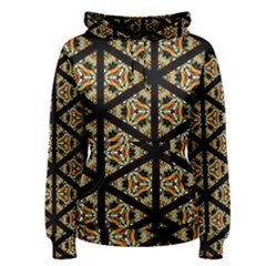 Pattern Stained Glass Triangles Women s Pullover Hoodie by Pakrebo