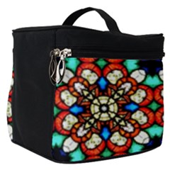 Stained Glass Pattern Texture Face Make Up Travel Bag (small) by Pakrebo