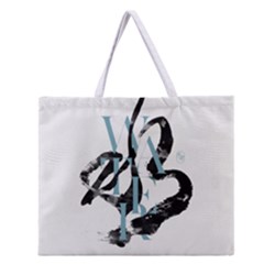 Water Calligraphy  Zipper Large Tote Bag by EMWdesign