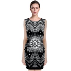 Mandala Calming Coloring Page Sleeveless Velvet Midi Dress