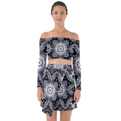 Mandala Calming Coloring Page Off Shoulder Top with Skirt Set