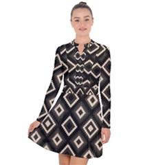 Native American Pattern Long Sleeve Panel Dress by Valentinaart