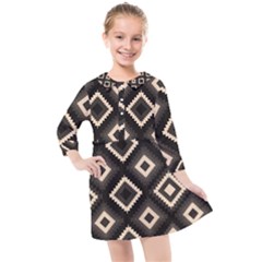 Native American Pattern Kids  Quarter Sleeve Shirt Dress by Valentinaart