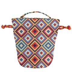 Native American Pattern Drawstring Bucket Bag by Valentinaart