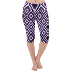 Native American Pattern Lightweight Velour Cropped Yoga Leggings by Valentinaart