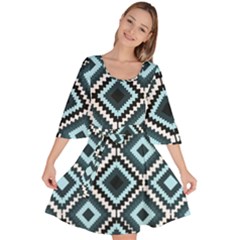 Native American Pattern Velour Kimono Dress