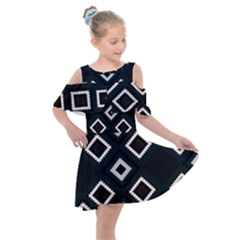 Native American Pattern Kids  Shoulder Cutout Chiffon Dress