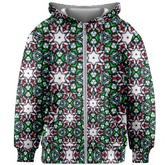 Stained Glass Pattern Church Window Kids  Zipper Hoodie Without Drawstring by Pakrebo