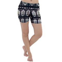Stained Glass Window Repeat Lightweight Velour Yoga Shorts