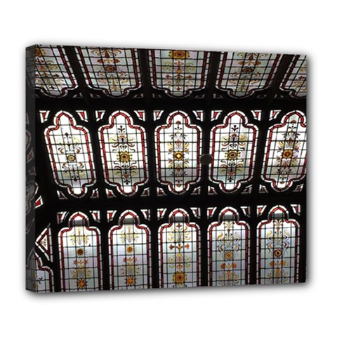 Window Image Stained Glass Deluxe Canvas 24  X 20  (stretched)