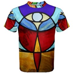 Church Window Glass Tiffany Men s Cotton Tee by Pakrebo