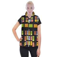 Window Stained Glass Glass Colors Women s Button Up Vest by Pakrebo