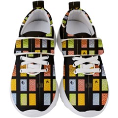 Window Stained Glass Glass Colors Kids  Velcro Strap Shoes