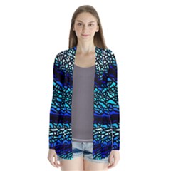 Sea Fans Diving Coral Stained Glass Drape Collar Cardigan by Pakrebo