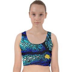 Sea Fans Diving Coral Stained Glass Velvet Racer Back Crop Top