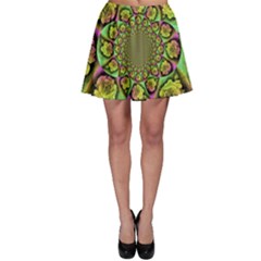 Rose Painted Kaleidoscope Colorful Skater Skirt by Pakrebo