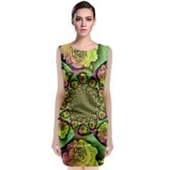 Rose Painted Kaleidoscope Colorful Classic Sleeveless Midi Dress by Pakrebo