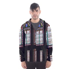 Stained Glass Window Krotoszyn Hooded Windbreaker (men) by Pakrebo