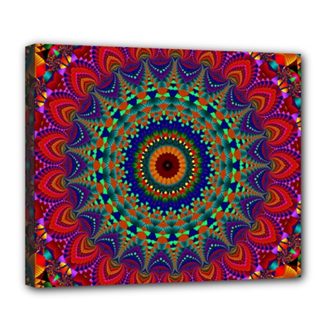 Kaleidoscope Mandala Pattern Deluxe Canvas 24  X 20  (stretched)