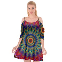 Kaleidoscope Mandala Pattern Cutout Spaghetti Strap Chiffon Dress by Pakrebo