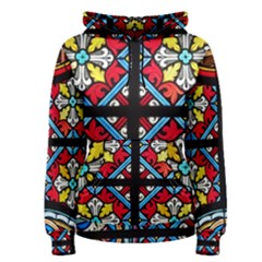 Stained Glass Window Colorful Color Women s Pullover Hoodie by Pakrebo