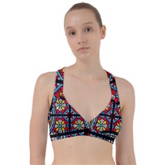 Stained Glass Window Colorful Color Sweetheart Sports Bra by Pakrebo