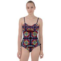 Stained Glass Window Colorful Color Sweetheart Tankini Set by Pakrebo