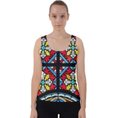 Stained Glass Window Colorful Color Velvet Tank Top by Pakrebo