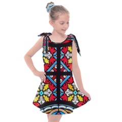 Stained Glass Window Colorful Color Kids  Tie Up Tunic Dress by Pakrebo