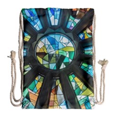 Cathedral Sagrada Família Barcelona Drawstring Bag (large) by Pakrebo