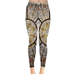 Stained Glass Window Glass Ceiling Inside Out Leggings by Pakrebo