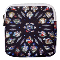 Stained Glass Sainte Chapelle Gothic Mini Square Pouch by Pakrebo