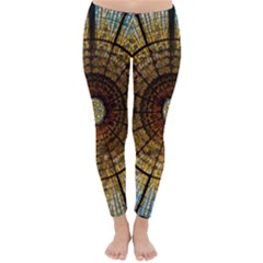 Barcelona Glass Window Stained Glass Classic Winter Leggings