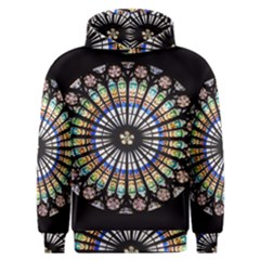 Stained Glass Cathedral Rosette Men s Overhead Hoodie