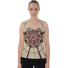 Pattern Round Abstract Geometric Velvet Tank Top by Pakrebo