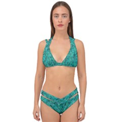 Turquoise Double Strap Halter Bikini Set by LalaChandra