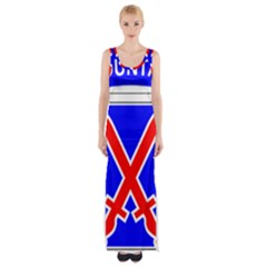 United States Army 10th Mountain Division Shoulder Sleeve Insignia Maxi Thigh Split Dress by abbeyz71